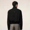 Veste Harrington en laine vierge noire