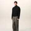 Veste Harrington en laine vierge noire