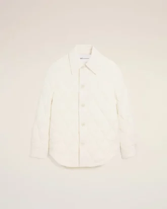 Veste matelassée boutonnée en nylon blanc