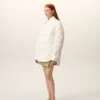Veste matelassée boutonnée en nylon blanc