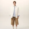 Veste matelassée boutonnée en nylon blanc