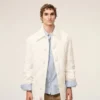 Veste matelassée boutonnée en nylon blanc