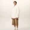 Veste matelassée boutonnée en nylon blanc