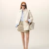 Veste matelassée boutonnée en nylon blanc