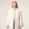 Veste matelassée boutonnée en nylon blanc