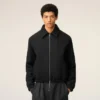 Veste matelassée zippée Ami de Coeur en coton noir