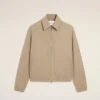 Veste zippée Ami De Cœur en coton beige