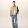Veste zippée Ami De Cœur en coton beige