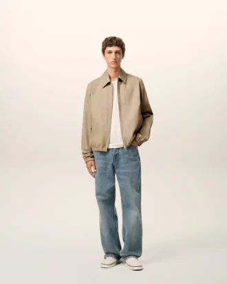 Veste zippée Ami De Cœur en coton beige