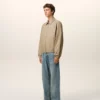 Veste zippée Ami De Cœur en coton beige