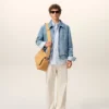 Veste zippée Ami de Coeur en coton bleu contrasté