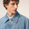 Veste zippée Ami de Coeur en coton bleu contrasté