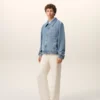 Veste zippée Ami de Coeur en coton bleu contrasté