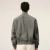 Veste zippée Ami de Coeur en cuir de chèvre gris
