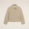 Veste zippée en coton beige