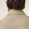 Veste zippée en coton beige