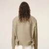 Veste zippée en coton beige