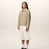 Veste zippée en coton beige